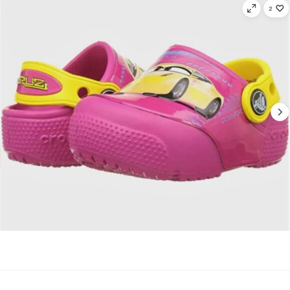 NEW Crocs Kids' Disney Cars Lights-Up Funlab Clog Shoe, Candy Pink, Sz. 1 - Picture 3 of 5